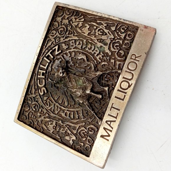 Schlitz Bull Belt Buckle Vintage Beer Alcohol Malt Liquor Cowboy Western Rockabi - Picture 5 of 10